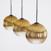 Koyoto lampa wisząca, kula świetlna, lampa wisząca złoty, przezroczysty, 3-punktowe