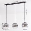 Koyoto lampa wisząca, kula świetlna, lampa wisząca przezroczysty, przydymiony, 3-punktowe