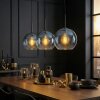 Koyoto lampa wisząca, kula świetlna, lampa wisząca niebeieski, przezroczysty, 3-punktowe