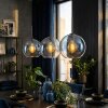 Koyoto lampa wisząca, kula świetlna, lampa wisząca niebeieski, przezroczysty, 3-punktowe