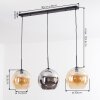 Koyoto lampa wisząca, kula świetlna, lampa wisząca bursztynowy, chrom, przydymiony, 3-punktowe