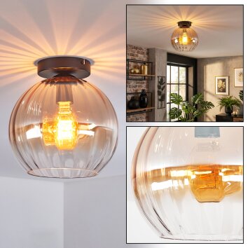 Koyoto lampa sufitowa, kula świetlna 20 cm bursztynowy, przezroczysty, 1-punktowy
