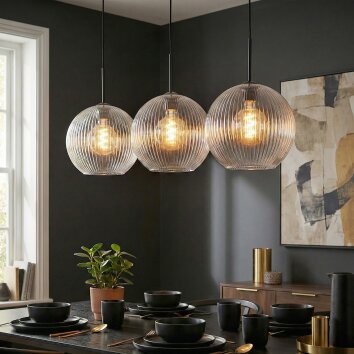 Koyoto lampa wisząca, kula świetlna, lampa wisząca przezroczysty, 3-punktowe