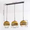 Koyoto lampa wisząca, kula świetlna, lampa wisząca złoty, przezroczysty, 3-punktowe