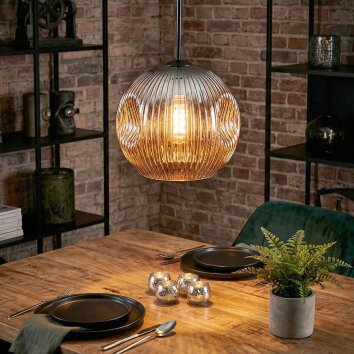 Ripoll lampa wisząca, kula świetlna, lampa wisząca chrom, przydymiony, 1-punktowy