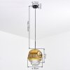 Ripoll lampa wisząca, kula świetlna, lampa wisząca złoty, przezroczysty, 1-punktowy