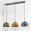Koyoto lampa wisząca, kula świetlna, lampa wisząca niebeieski, złoty, zielony, przezroczysty, 3-punktowe