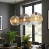 Koyoto lampa wisząca, kula świetlna, lampa wisząca bursztynowy, przezroczysty, przydymiony, 3-punktowe