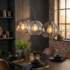 Koyoto lampa wisząca, kula świetlna, lampa wisząca bursztynowy, przezroczysty, przydymiony, 3-punktowe