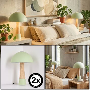 Forgek Lampa stołowa Zielony, o wyglądzie kamienia, 1-punktowy