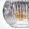 Ripoll lampa wisząca, kula świetlna, lampa wisząca chrom, przezroczysty, przydymiony, 1-punktowy