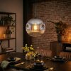 Ripoll lampa wisząca, kula świetlna, lampa wisząca chrom, przezroczysty, przydymiony, 1-punktowy