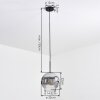 Ripoll lampa wisząca, kula świetlna, lampa wisząca chrom, przezroczysty, przydymiony, 1-punktowy