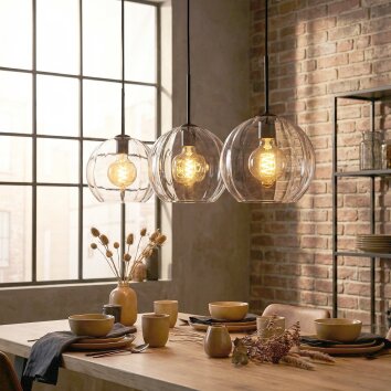 Koyoto lampa wisząca, kula świetlna, lampa wisząca przezroczysty, 3-punktowe