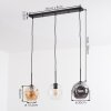 Ripoll lampa wisząca, kula świetlna, lampa wisząca bursztynowy, przezroczysty, przydymiony, 3-punktowe