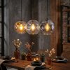 Ripoll lampa wisząca, kula świetlna, lampa wisząca bursztynowy, przezroczysty, przydymiony, 3-punktowe
