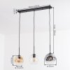 Ripoll lampa wisząca, kula świetlna, lampa wisząca bursztynowy, przezroczysty, przydymiony, 3-punktowe