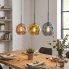 Ripoll lampa wisząca, kula świetlna, lampa wisząca niebeieski, złoty, miedziany, 3-punktowe