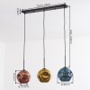 Ripoll lampa wisząca, kula świetlna, lampa wisząca niebeieski, złoty, miedziany, 3-punktowe