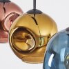 Ripoll lampa wisząca, kula świetlna, lampa wisząca niebeieski, złoty, miedziany, 3-punktowe