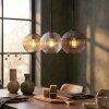 Koyoto lampa wisząca, kula świetlna, lampa wisząca bursztynowy, przezroczysty, przydymiony, 3-punktowe