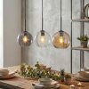Koyoto lampa wisząca, kula świetlna, lampa wisząca bursztynowy, przezroczysty, przydymiony, 3-punktowe