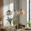 Koyoto lampa wisząca, kula świetlna, lampa wisząca bursztynowy, przezroczysty, przydymiony, 3-punktowe