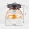 Koyoto lampa sufitowa, kula świetlna 25 cm bursztynowy, przezroczysty, 1-punktowy