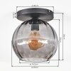 Koyoto lampa sufitowa, kula świetlna 25 cm przydymiony, 1-punktowy