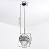Ripoll lampa wisząca, kula świetlna, lampa wisząca chrom, przezroczysty, przydymiony, 1-punktowy