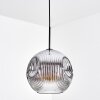 Ripoll lampa wisząca, kula świetlna, lampa wisząca chrom, przezroczysty, przydymiony, 1-punktowy