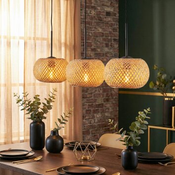 Bauro lampa wisząca, lampa wisząca naturalny, 3-punktowe