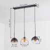 Koyoto lampa wisząca, lampa wisząca bursztynowy, przezroczysty, przydymiony, 3-punktowe