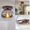 Koyoto lampa sufitowa, kula świetlna 25 cm chrom, przezroczysty, przydymiony, 1-punktowy