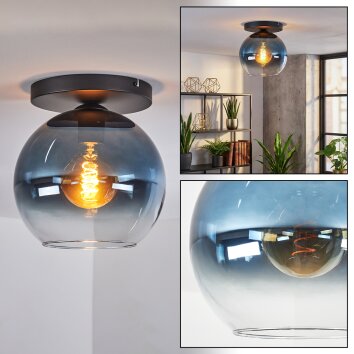 Koyoto lampa sufitowa, kula świetlna 25 cm niebeieski, przezroczysty, 1-punktowy