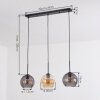 Koyoto lampa wisząca, lampa wisząca bursztynowy, przydymiony, 3-punktowe
