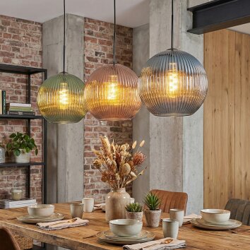 Koyoto lampa wisząca, kula świetlna, lampa wisząca 30 cm niebeieski, zielony, miedziany, 3-punktowe