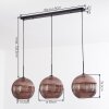 Koyoto lampa wisząca, kula świetlna, lampa wisząca 30 cm miedziany, 3-punktowe