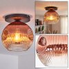 Ripoll lampa sufitowa, kula świetlna przezroczysty, miedziany, 1-punktowy