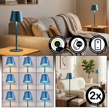 Salgadinho Zewnętrzna lampa stołowa, Lampa stołowa LED Niebeieski, 1-punktowy