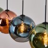 Ripoll lampa wisząca, kula świetlna, lampa wisząca niebeieski, zielony, miedziany, 4-punktowe