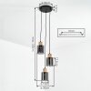 Mador lampa wisząca, lampa wisząca, lampa wisząca kaskadowa kolory naturalne, czarny, 3-punktowe