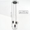 Fenik lampa wisząca, lampa wisząca, lampa wisząca kaskadowa czarny, 3-punktowe