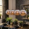 Ripoll lampa wisząca, kula świetlna, lampa wisząca chrom, przydymiony, 4-punktowe
