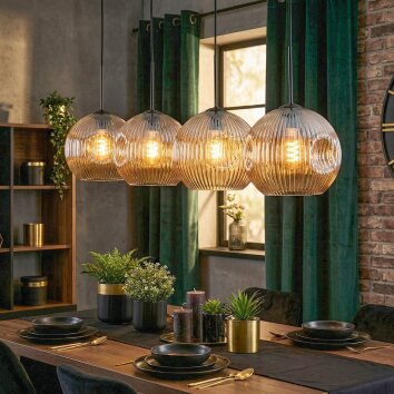 Ripoll lampa wisząca, kula świetlna, lampa wisząca bursztynowy, 4-punktowe