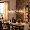 Ripoll lampa wisząca, kula świetlna, lampa wisząca bursztynowy, przezroczysty, przydymiony, 4-punktowe
