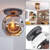 Ripoll lampa sufitowa, kula świetlna chrom, przydymiony, 1-punktowy