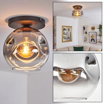 Ripoll lampa sufitowa, kula świetlna przezroczysty, przydymiony, 1-punktowy