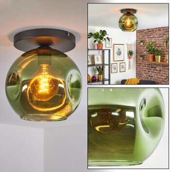 Ripoll lampa sufitowa, kula świetlna zielony, 1-punktowy