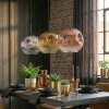 Ripoll lampa wisząca, kula świetlna, lampa wisząca chrom, złoty, przezroczysty, miedziany, przydymiony, 3-punktowe